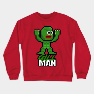 Slasher Man Retro 8-Bit Horror Gaming: Gill Man! Crewneck Sweatshirt